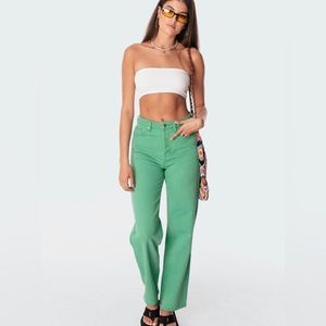 Green mom jeans